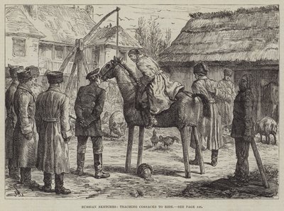 Esquisses russes, enseigner aux cosaques à monter à cheval - Johann Nepomuk Schonberg